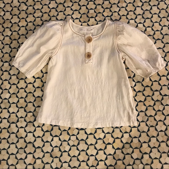 Zara Girls Puff Sleeve Top size 8 - Picture 1 of 4